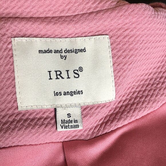 Powder Pink Blazer Iris Los Angeles Women's Small Stretch Hook Eye Pockets - Picture 7 of 7